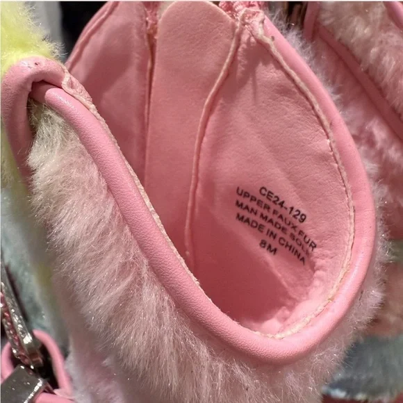 Club Exx Sharp Sheriff Shine Cowboy Boots Rainbow Faux Fur & Rhinestones, Rave - Picture 10 of 11